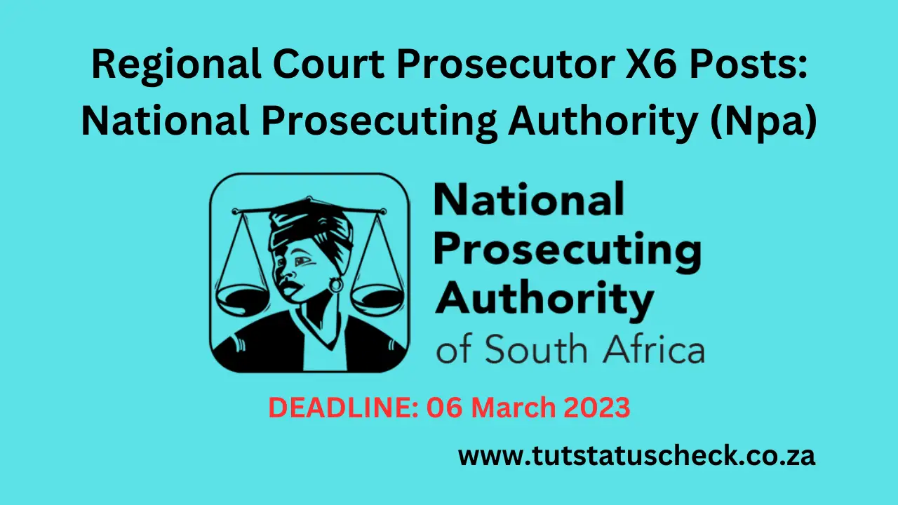 Regional Court Prosecutor X6 Posts: National Prosecuting Authority (Npa)