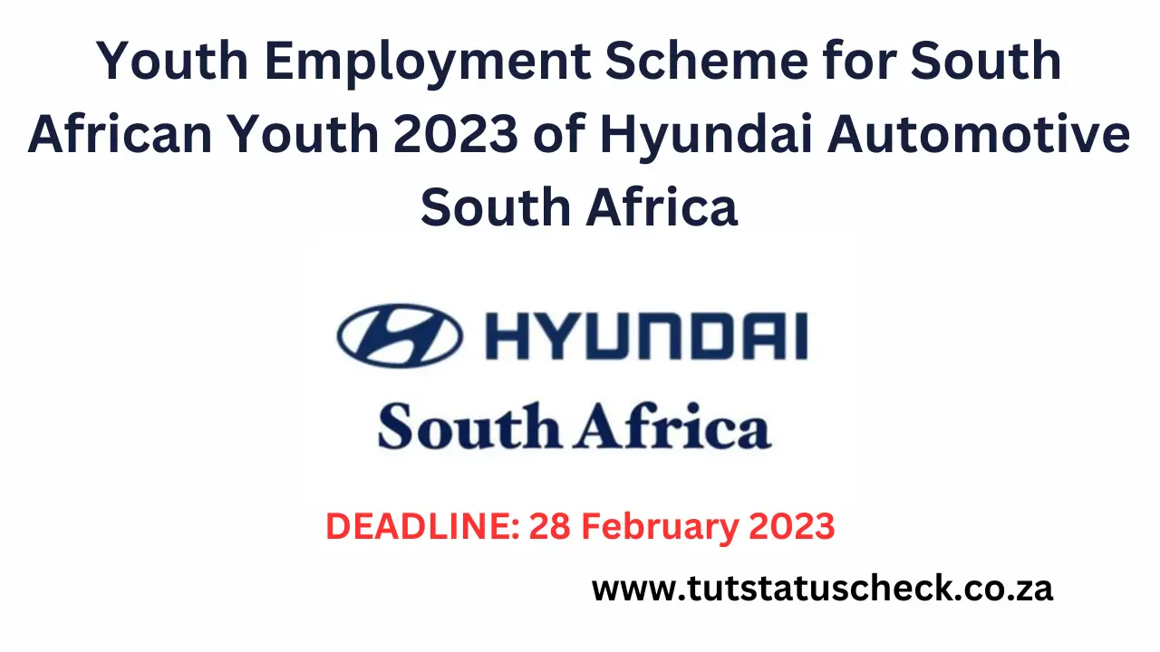 Youth Employment Scheme for South African Youth 2023 of Hyundai Automotive South Africa