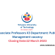 Associate Professors X3 Department: Public Management vacancy Closing Date: 12 March 2023